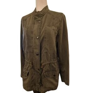 Hinge Olive Green Military Utility Cargo Field Jacket, Women's Size Medium